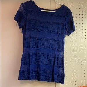 Bcbg cobalt blue t shirt lace